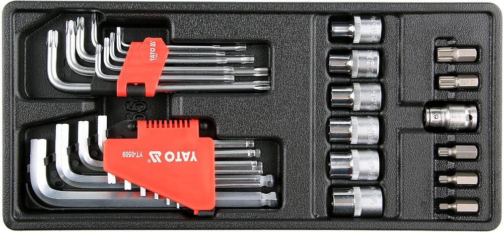 YATO dugókulcs betét - Allen, Torx, bitek készlet 31 db