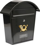 VOREL Poštová schránka so strieškou oblou 380 × 320 × 105 mm čierna - Poštová schránka