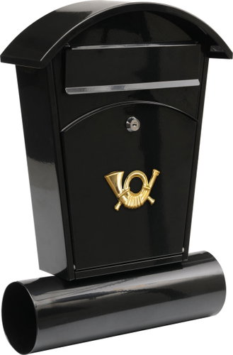 VOREL Mailbox with rounded roof + newspaper tray 480x280x80mm black Main image VOREL Mailbox with rounded roof + newspaper tray 480x280x80mm black - Mailbox - Main image