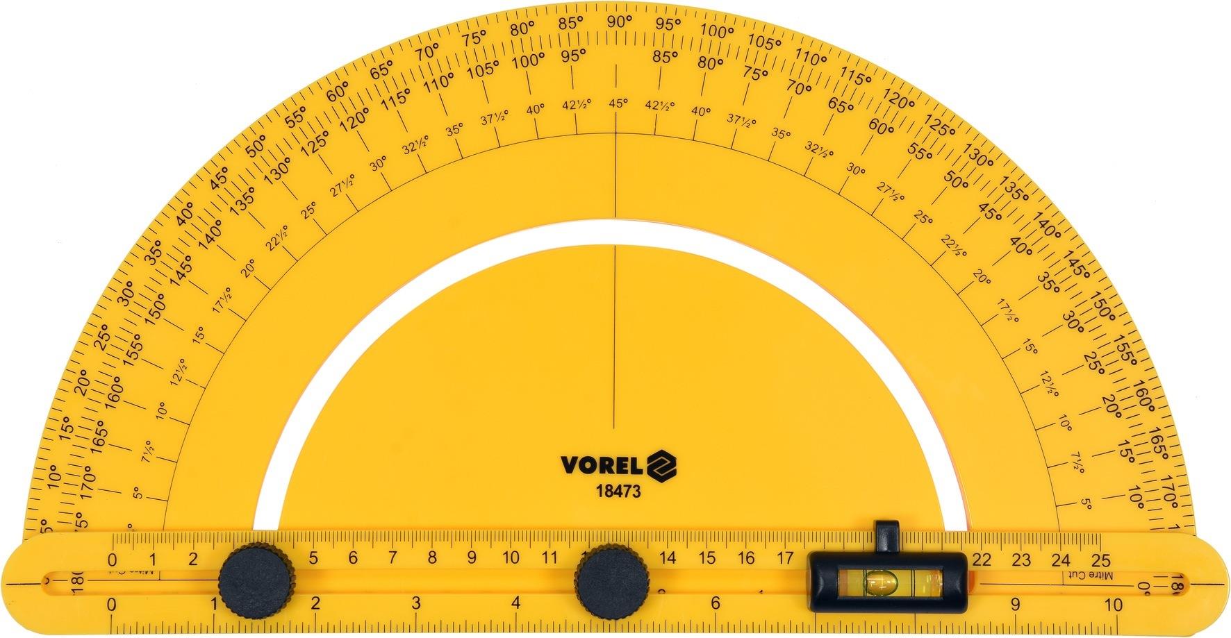 VOREL Szögmérő vízmértékkel 250 mm