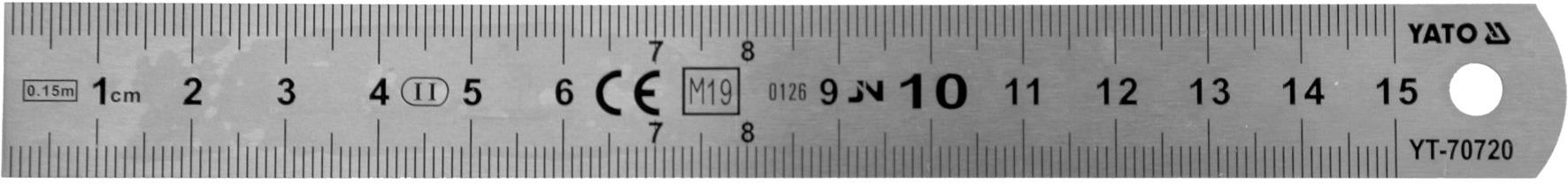 YATO Rugalmas acélvonalzó 150 mm