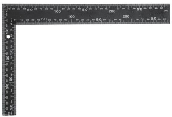 VOREL asztalos derékszög 300 x 200 mm fekete