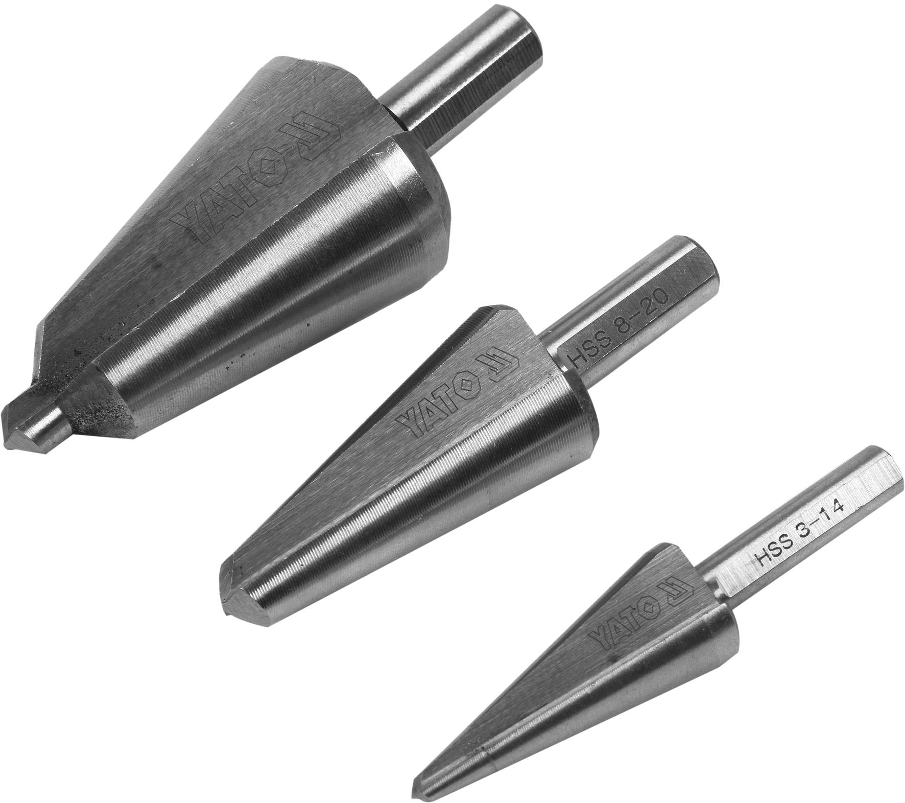 YATO lépcsős fúrószár készlet fémlemezekhez, kúpos, 3-30 mm
