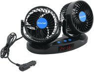 Car Ventilator MITCHELL DUO 2x130mm 12V on dashboard with thermometer - Ventilátor do auta