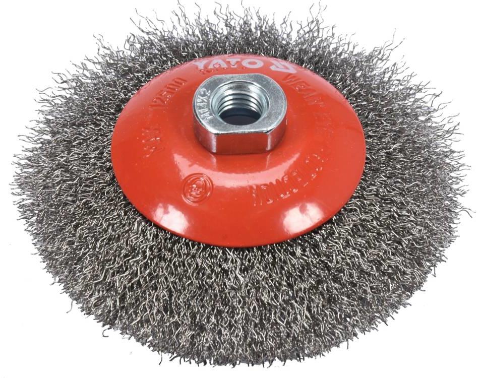 YATO Döntött körkefe, M14×125 mm, INOX