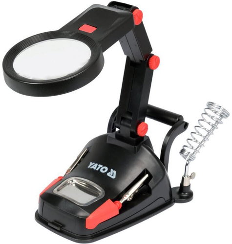 Yato "third hand" holder with LED - Magnifying Glass - Main image