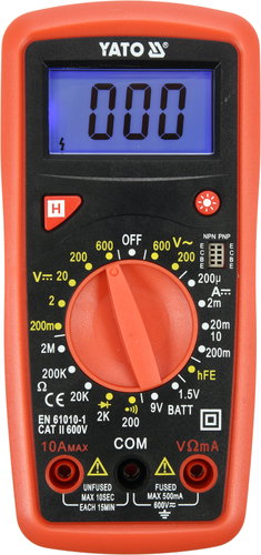 YATO Digital Multimeter with Backlit Display YT-73081 - Multimeter - Main image