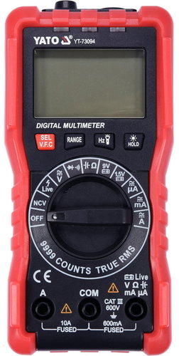 YATO True RMS Digital Multimeter, LCD 9999, NCV, Live YT-73094 - Multimeter - Main image