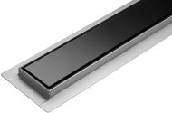 Linear Bathroom Drawer Black Glass 60 cm WET &amp; DRY - Shower Drain