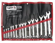 Yato 15-Piece Combination Spanner Set, 6-27mm, CrV6140 - Wrench Set