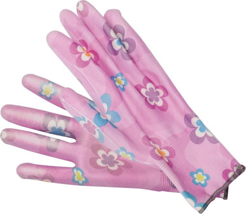 FLO Gartenhandschuhe lila mit Blumen - Arbeitshandschuhe - Hauptbild
