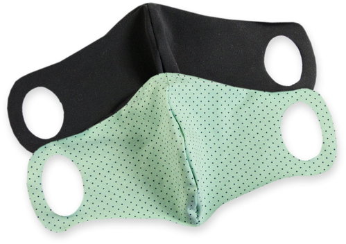 Komfortní rouška s drátkem černá, mint 2 ks - Surgical Mask - Main image