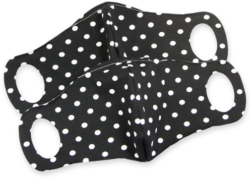 Komfortní rouška s drátkem černá (bílý puntík) 2 ks - Surgical Mask - Main image