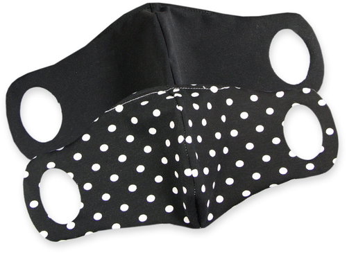 Komfortní rouška s drátkem černá, černá (bílý puntík) 2 ks - Surgical Mask - Main image
