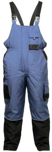 Kalhoty montérkové zimní s laclem, modré - Work Trousers - Main image