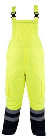 Kalhoty zimní reflexní s laclem, žluté - Work Trousers - Main image