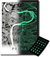 Czech Nation Svítící Mapa Prahy, Plakát 59 x 84 cm (A1) - Painting