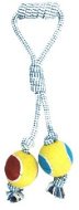 Cobbys Pet Smyčka z lana se 2 tenisovými míčky 30 cm - Dog Toy