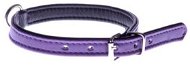 Cobbys Pet Obojek z broušené pravé kůže fialový podšitý pravou černou kůží 15mm - Dog Collar