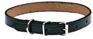 Cobbys Pet Obojek z pravé kůže černý s hloubkovým lineárním tiskem po okrajích 15mm/35cm - Dog Collar