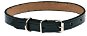 Cobbys Pet Obojek z pravé kůže černý s hloubkovým lineárním tiskem po okrajích 15mm/35cm - Dog Collar