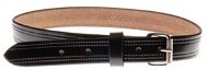 Cobbys Pet Obojek z pravé kůže černý s jemným hloubkovým zoubkovým dvouřadým tiskem po okrajích 25mm - Dog Collar