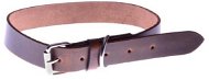 Cobbys Pet Obojek z pravé kůže hnědý s drobným károvaným hloubkovým tiskem 25mm - Dog Collar