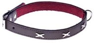 Cobbys Pet Obojek z pravé kůže hnědý, podšitý a zdobený znakem "X" 20mm - Dog Collar