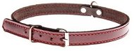 Cobbys Pet Obojek z pravé kůže s vysokým leskem červený s béžovým pruhem 15mm - Dog Collar