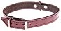 Cobbys Pet Obojek z pravé kůže s vysokým leskem tmavě fialový, prošitý fialovou nití 15mm - Dog Collar