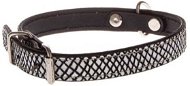 Cobbys Pet Obojek z pravé kůže, černo bílý hadí motiv 15mm - Dog Collar