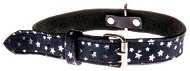 Cobbys Pet Obojek z pravé měkké kůže tmavě modrý se stříbrnými hvězdičkami 25mm - Dog Collar