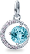 COLURE Kulatý topaz Aqua Halo COL-6 (Ag 925/1000, 0,58 g) - Charm