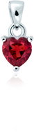 COLURE Srdce s granátem Crimson Solitair COL-35 (Ag 925/1000, 0,5 g) - Charm