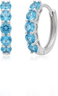 COLURE Náušnice kruhy se Swiss topazem 3 mm - COL-74 (Ag 925/1000, 2,23 g) - Earrings