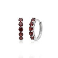 COLURE Náušnice kruhy s granátem 3 mm - COL-75 (Ag 925/1000, 2,23 g) - Earrings