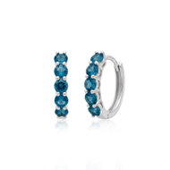 COLURE Náušnice kruhy s London topazem 3 mm - COL-76 (Ag 925/1000, 2,23 g) - Earrings