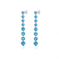 COLURE Náušnice hearts se Swiss topazem - COL-77 (Ag 925/1000, 4,33 g) - Earrings