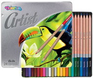 Colorino Artist wooden, round in metal box 24 pcs - Coloured Pencils