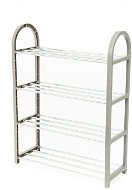 Compactor Four-Level Shoe Rack Poly RAN8940 for 12 Pairs of Shoes, Polypropylene - Chrome - Shoe Rack