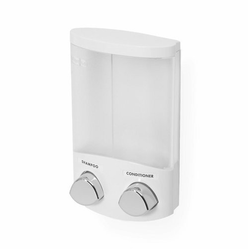 Compactor DUO RAN6015 Wall Soap/Shampoo or Disinfectant Dispenser, White Plastic, 2x 310ml - Soap Dispenser - Main image