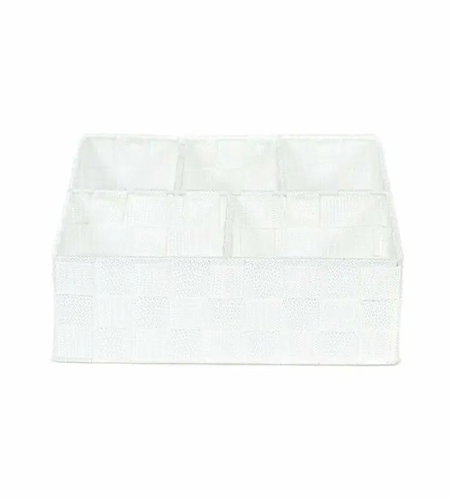 Compactor TEX 5-part laundry and accessories organiser, 32 x 25 x 8 cm, white - Drawer Organiser - Main image