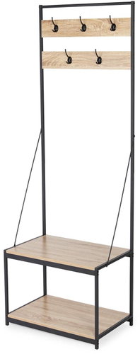 Compactor Hallway wall with shoe rack, metal, 63 x 40 x 183 cm, black - Coat Hanger - Main image