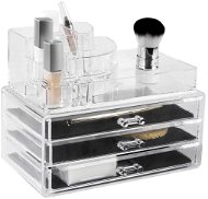 Compactor Veľký organizér na kozmetiku – 3 zásuvky, horný úložný priestor, číry plast - Organizér