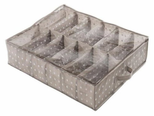 Compactor organizer for 12 pairs of shoes "Rivoli" 76 x 60 x 15 cm, brown - Drawer Organiser - Main image