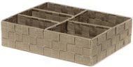 Compactor TEX 5-piece laundry and accessories organiser, 32 x 25 x 8 cm, Taupe (grey-beige) - Drawer Organiser