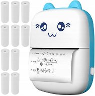 Izoxis 22272 Mini-Thermodrucker für Etikettenfotos, blaue Katze - Etiketten-Drucker