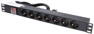 EXTRALINK Napájecí lišta 19" 1U, 7 zásuvek EU, 2 m - Surge Protection Socket Strip