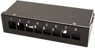 ROLINE Patchpanel pro keystone moduly stíněný - 8 portů, černý - Rozvaděč
