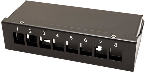 ROLINE Patchpanel pro keystone moduly stíněný - 8 portů, černý - Rozvaděč - Hlavní obrázek